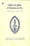 1952 Commencement Program by Assumption College
