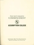 1985 Commencement Program by Assumption College