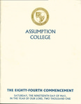 2001 Commencement Program by Assumption College