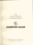 1995 Commencement Program by Assumption College