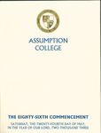 2003 Commencement Program by Assumption College
