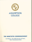 2007 Commencement Program by Assumption College