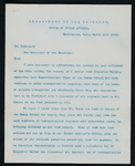 Correspondence to the Secretary of the Interior from John H. Oberly, Commissioner of Indian Affairs