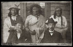 Portrait of 2 American European men, 3 American Indian men.