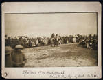 Photograph of a large group of American Indians at Omaha dance